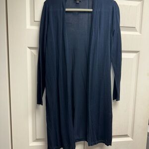 J Jill Sweater Womens Small/PNavy Wearever Open Cardigan Lightweight Casual Knit